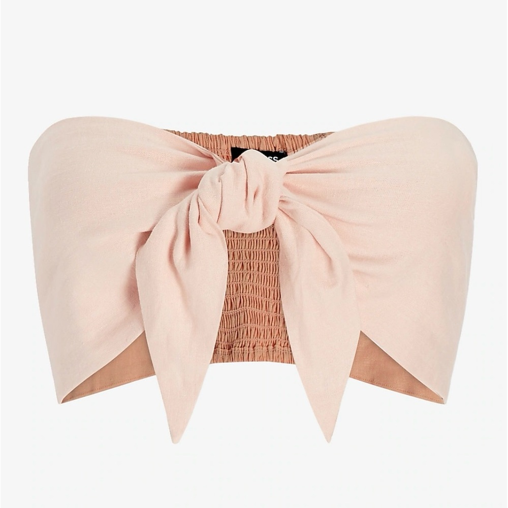 Express Pink Bow Bandeau Top